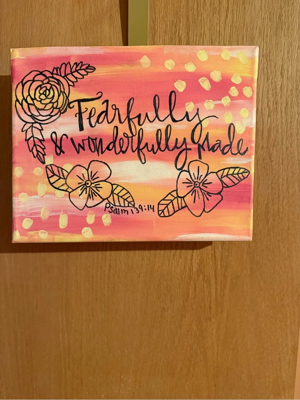 Fearfully & Wonderfully Made Pink Floral Canvas Wall Art plus others